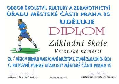 Jednoznačně přehráli ZŠ Nad Přehradou 4:0 a připsali si první výhru. Dva góly zaznamenal Lukáš Sedlmajer, po jednom gólu Adam Dvořáček a brankář David Pešek střelou přes celé hřiště.