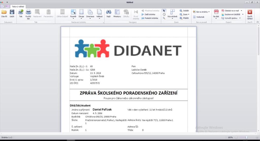 Po odeslání se Vám zobrazí formulář s výsledkem vašeho podání, proběhlo-li vše v pořádku, Didanet Vám sdělí kód objednávky, podací číslo a cenu za doručení: Kód objednávky můžete využít pro sledování