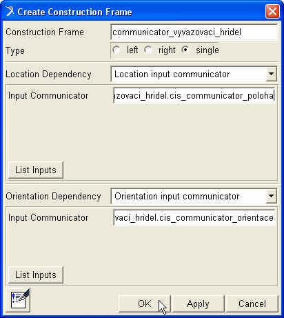 5.3.1 Načtení vstupních komunikátorů do referenčního konstr. rámu Načtení vstupních komunikátorů do referenčního konstrukčního rámu vyvažovacího hřídele je zřejmé z Obr. 5.3. Build» Construction Frame» New Obr.