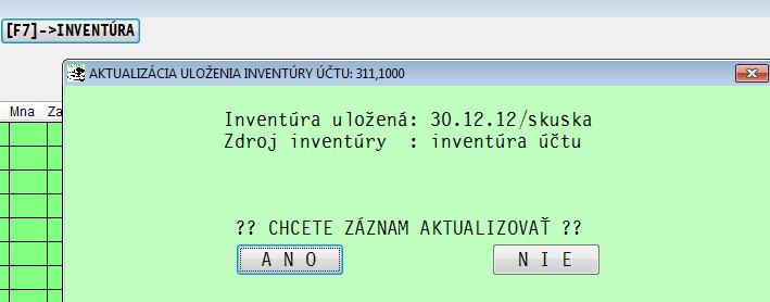 Inventúry účtov - dátumy inventúr v súvahe Ak zapisujete účty do inventúr účtov, program