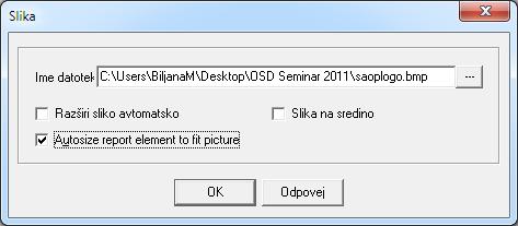 - Prilepi vsebino odlagališča (Uredi Prilepi) f) Orodni gumbi Med orodnimi gumbi oglejmo si uporabo gumba za dodajanje slik. Funkcija je namenjena dodajanju slike v poročilo.