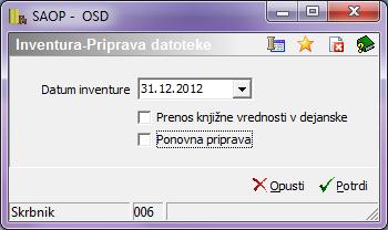 v dejansko, prazno, ker bo program pridobil dejansko stanje iz datotek, ki jih pripravi ročni terminal. 2.