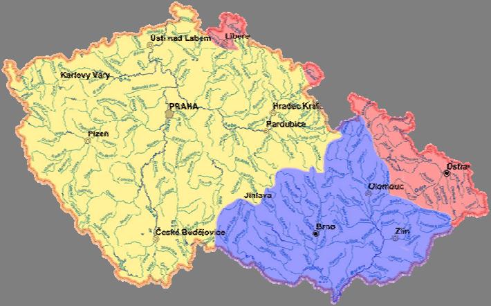 000 km vodních toků (1/5 větší řeky) průměrný odtok