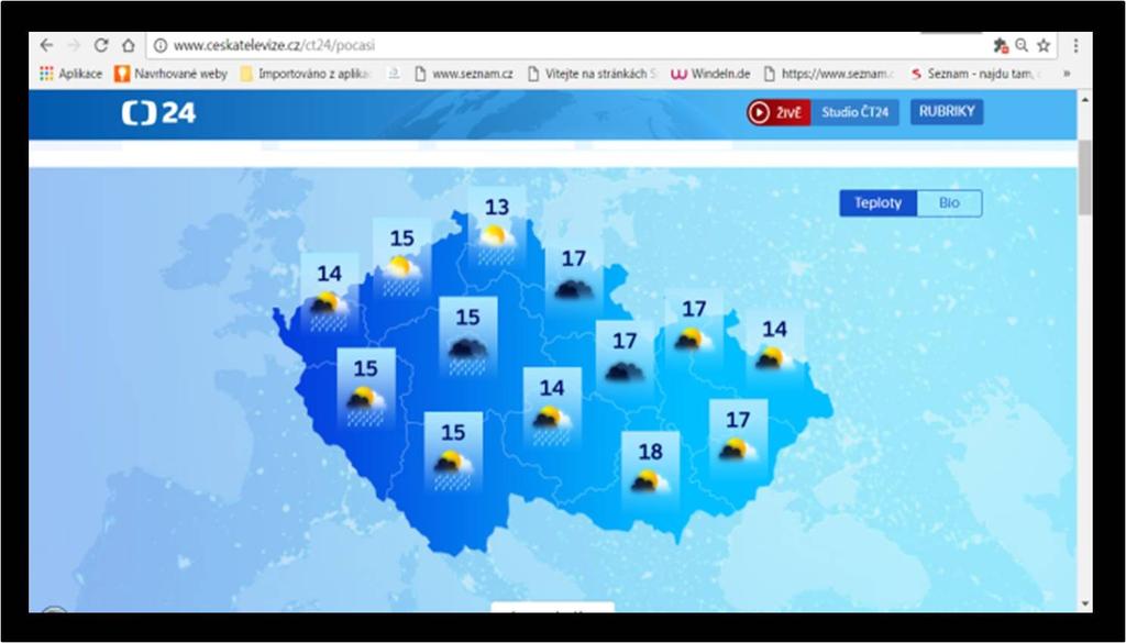 UTB ve Zlíně, Fakulta logistiky a krizového řízení 80 Obrázek 48: Výnos pravé pomocné plochy monitoring ČT24