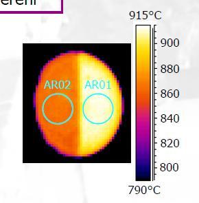 Obr. 21 Termogram pro stanovení povrchové teploty (zdroj: [65]) 4.4.1.4. Požadavky na substrát Substrát nesměl propouštět záření o vlnové délce 1064 nm a musel odolávat požadovanému teplotnímu zatížení.