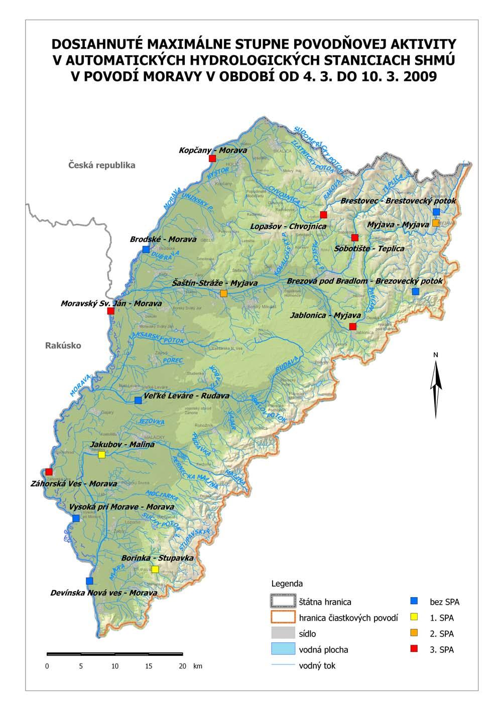 Obr. 15 Mapa povodia Moravy