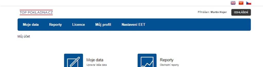 ÚVOD WEBOVÝ PORTÁL Pokladna je propojena s centrálním úložišt m dat Portálem.