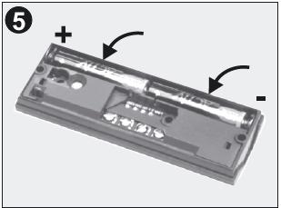 Na přístrojích s 2 LED na čelní straně se rozsvítí obě tyto LED. Potřebné jsou 4 alkalické baterie 1,5 V, typ malé mono.