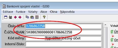 Pri ostatných účtoch sa predpokladá, že IBAN kód je už skôr vyplnený, pretože pri platbách na