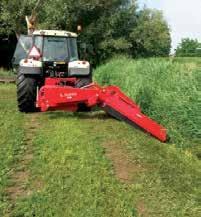 Zvedáním či spouštěním rámu o 55 cm, který je připevněn na paralelogram, je možná bezpečnejší práce u okrajů i hlubších příkopů a břehů.