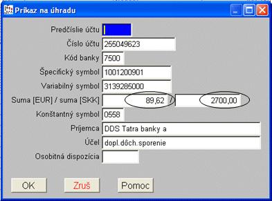 Prevodné príkazy z decembrových výplat Program spracuje prevodný príkaz z decembrových výplat (úhrada výplat, odvodov, daní) v roku 2008 v Sk.