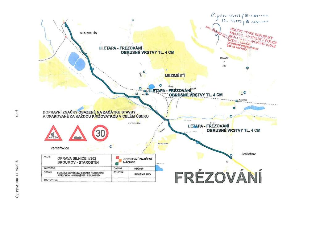 I STAROSTÍN III.ETAPA - FRÉZOVÁNÍ OBRUSNÉ VRSTVY TL. 4 CM WiliUkn a MEZIMĚSTÍ VÍI.6TAPA - FRÉZOVÁNÍ** * " r 7" OBRUSNÉ.VRST_VY TL.