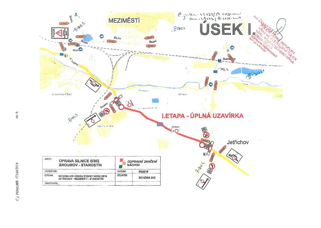 Sfr OPRAVA SILNICE 11/302 * DOPRAVNÍ ZNAČENÍ N4CHOD INVESTOR: OBSAH SCHEMA DiO