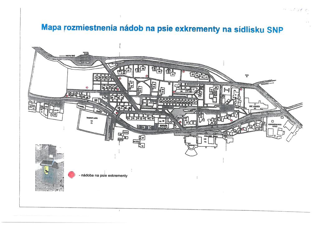 7 /ŕ' c Mapa Rozmiestnenia nádob na psie exkrementy