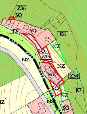 Z34, Z35, Z36 (SO) Plochy smíšené obytné K6, K7 (NZ) Plochy zemědělské Plochy Z34, Z35 a Z36 jsou vymezeny v lokalitě Pod