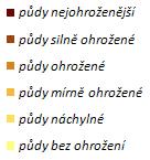 3: Mapy erozní ohroženosti půd v zájmovém území obrázky níže zobrazují pouze jihovýchodní část katastru, neboť na zbývající části zájmového území se nenachází zemědělská půda (zdroj: Mapový portál