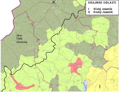 Obr. 12: Oblasti krajinného rázu vymezené v ZÚR Moravskoslezského kraje (Atelier T-plan s.r.o. 2010).