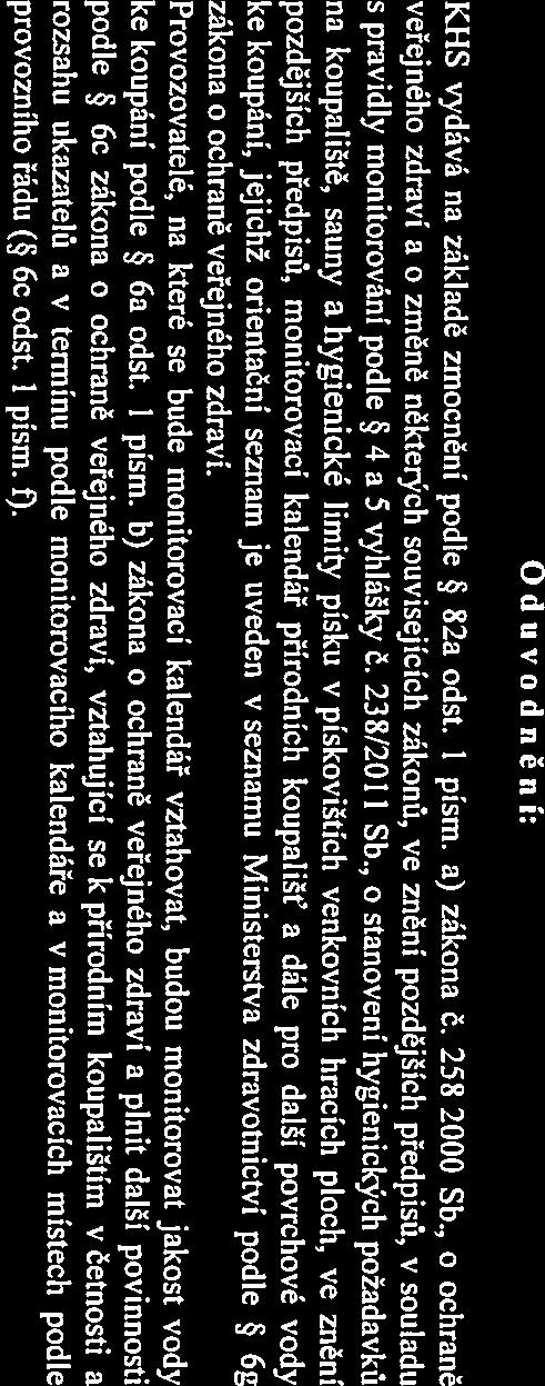 KHS vydává na základě zmocnění podle 82a odst. I písm. a) zákona Č. 258/2000 Sb.