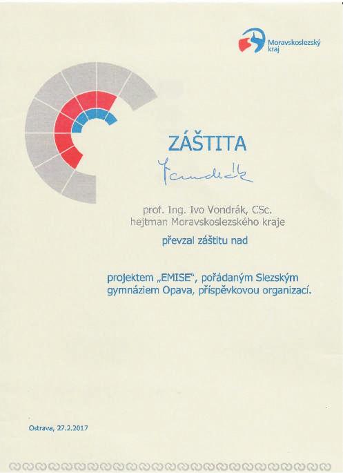 Příloha Projekt EMISE na konferenci WHO Ve středu 4. 6. 07 se vybraní žáci naší školy zúčastnili na pozvání pana hejtmana Iva Vondráka konference WHO (Světová zdravotnická organizace).