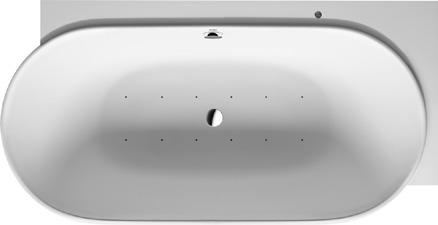 850 950 Luv Design by Cecilie Manz Vířivá vana do pravého rohu, s bezešvým panelem a podstavcem, s vytvarovaným sklonem pro záda na obou stranách vany, s odpadní a přetokovou armaturou DuraSolid A