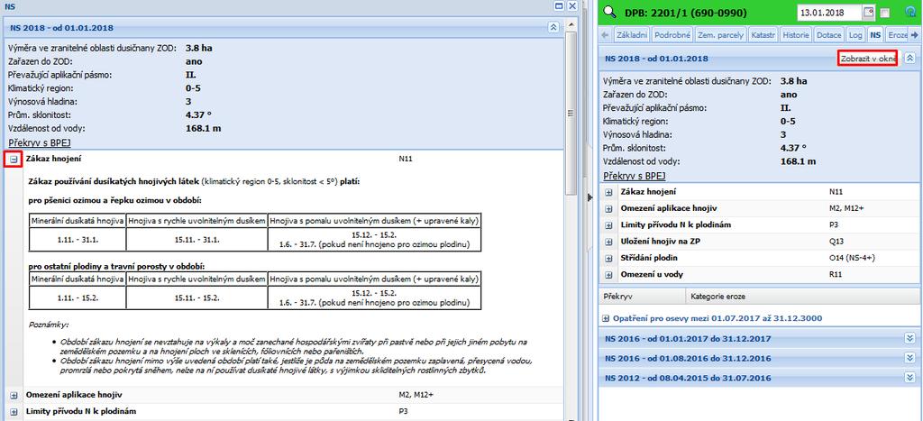 262/2012 Sb. účinná od 1.8.2018 V horní části sekce NS 2018se zobrazují klíčové atributy DPB, na základě kterých jsou stanovena opatření NS.