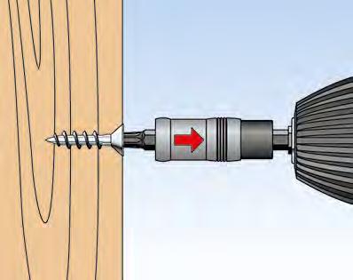 Při FBH Quick Bit Magnet se vrut bezpečně drží na bitu díky vnitřnímu magnetu.