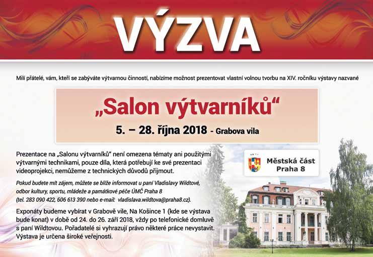 OSMIČKA / MĚSÍČNÍK MĚSTSKÉ ČÁSTI PRAHA 8 / srpen 2018 www.praha8.