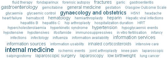 články. Relativní četnost štítků je vizualizovaná ve formě tzv. oblaku štítků ( tag cloud, obr. 54), který usnadňuje orientaci v obsahu databáze.