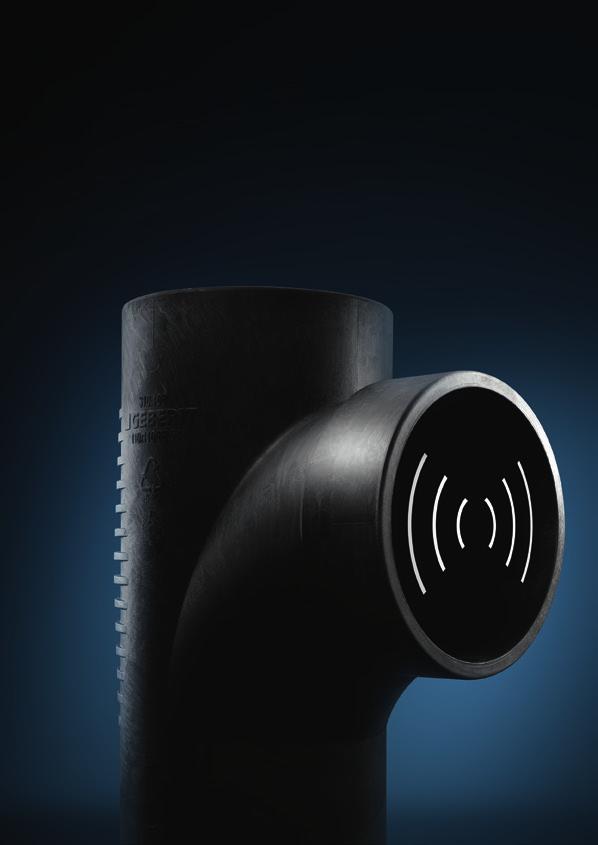 GEBERIT SILENT-DB20 Účinná zvuková izolace Vysoká průtočná kapacita Různé možnosti použití ODHLUČNĚNÉ ODPADNÍ POTRUBÍ K dispozici ve všech standardních