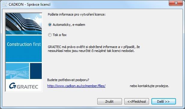 GRAITEC a ukončení procesu žádosti o licenci na vyzkoušení. Na Vámi uvedený email, bude následně doručeno potvrzení o zaslání požadavku licence na vyzkoušení. 4.
