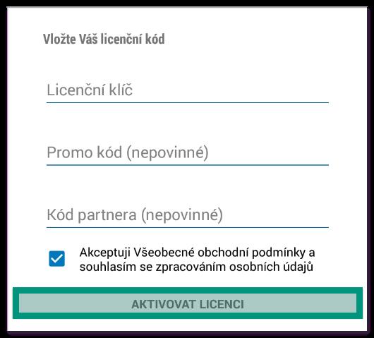 15.3. Aktivace licence Slouží k aktivaci licence například při používání zkušební verze.