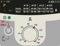 Konstrukce a funkce TIG svařování 5.2.2 Volba svařovacího úkolu Typ Rutile Basic Typ elektrody rutilová bazická Obrázek 5-7 5.2.3 Horký start Funkce horkého startu zlepší zapálení svařovacího oblouku.