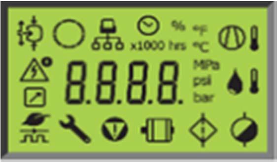 Řídící jednotka ES4000 Standard speciální verze pro regulaci frekvenčním měničem standardní výbava stroje monochromatický displej s ikonami vizualizace online zobrazení