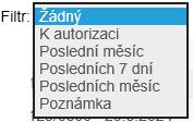 3.1.5 Filtrace přehledů Aplikace umožňuje filtrovat zobrazené přehledy na základě podmínek definovaných uživatelem, nebo lze použít filtry přednastavené bankou.