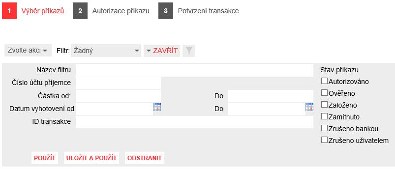 Pro setřídění přehledu podle sloupce, který řazení umožňuje, klikněte na záhlaví sloupce.