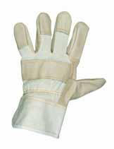 10 MAGPIE - kombinované rukavice Zdvojená dlaň z šedé a zelené hovězí štípenky, hřbet a tuhá manžeta z bílé bavlněné tkaniny, podšívka ve dlani. 2221 03 3258 004 vel.