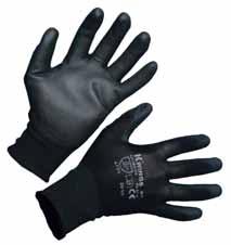 6 11 BUNTING - povrstvené rukavice Bezešvý úplet z jemného nylonu, pružná manžeta, dlaň a prsty pokryté tenkou vrstvou polyuretanu, bílé. V nabídce také BUNTING BLACK - černá barva.