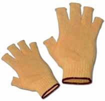 6 10 TURNOV - protiřezné rukavice Bezešvé pletené ené kevlarové rukavice bez prstů, pratelné, balení