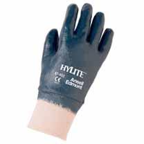 7 10 HYLITE 47-402 - univerzální rukavice Šitý bavlněný úplet, celomáčený v nitrilu, pružný náplet na zápěstí, antistatický. 3111 03 3100 428 vel.