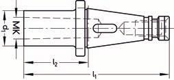 16 Kužel Uchycení d 1 l l 1 16 SK DIN 38 mm mm 4 B 16 17 11,4 41,1 11 5 B 16 146,8 (53,5) 13 166