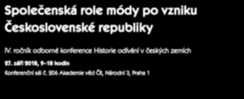 ročník odborné konference Historie odívání v