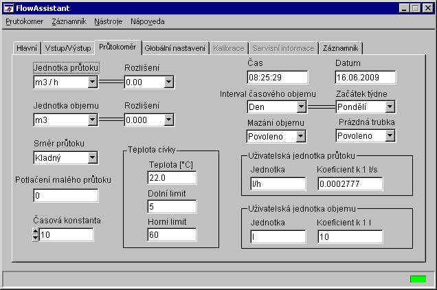 Limit průtoku PF2 horní limit průtoku, využívaný při některých režimech digitálních výstupů. Hystereze H hodnota hystereze, využívaná při některých režimech digitálních výstupů. 1.6.3.