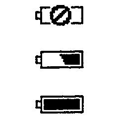 1.3.2 Symboly v oblasti zobrazení statusů Tento bod popisuje symboly v oblasti zobrazení statusů. (1) Stav nabití baterie Tento symbol ukazuje stav nabití baterie.
