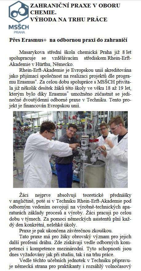 V dubnovém čísle Chemických listů byly uveřejněny