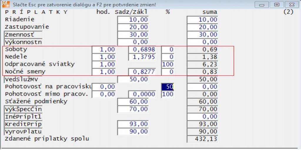 Ak potrebujete nasadiť rovnaké sadzby za príplatky viacerým zamestnancom môžete ich zadať pomocou voľby Mzdová agenda - Vstup údajov, výpočet mzdy - Hromadné nasadenie údajov. Od 01.05.