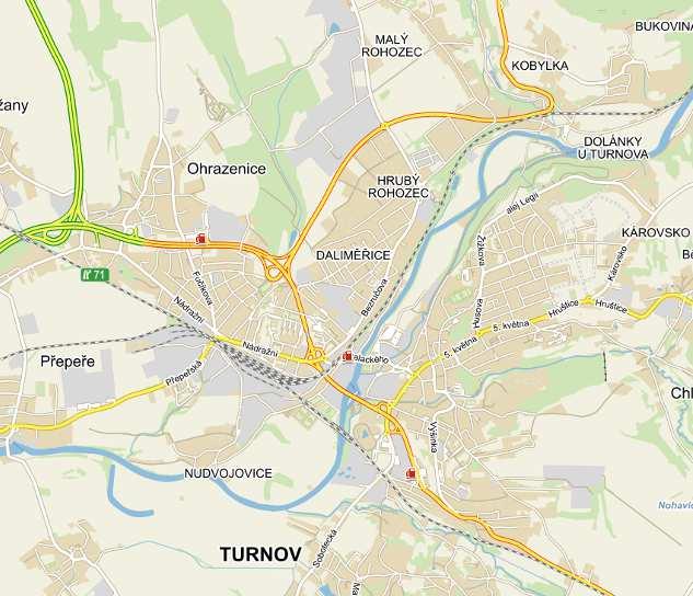 Mimo lávky jsou tyto jediné dva mosty v úseku několik kilometrů před i za Turnovem.