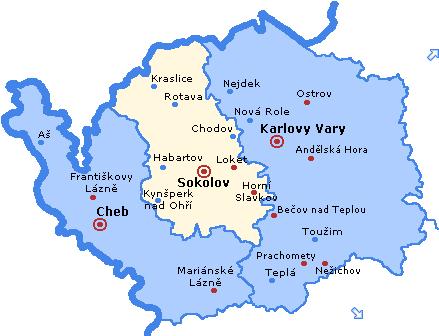 3 1.2. Charakteristika území Město Sokolov se nachází na západě Čech, uprostřed tzv. lázeňského trojúhelníku, který tvoří lázeňská města Karlovy Vary, Františkovy Lázně a Mariánské Lázně.