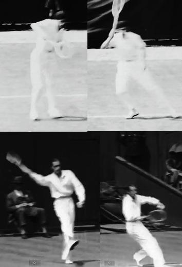Obr. 24: Fáze protažení u staršího bekhendu (zdroj:www.youtube.com) Obr. 25: Reginald Frank (Reggie) Doherty (zdroj:www.tennisarchives.