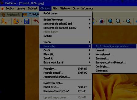 Ruční úprava parametrů obrázku