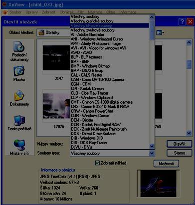 (typ souboru pouze grafické, zvukové nebo filmové soubory).